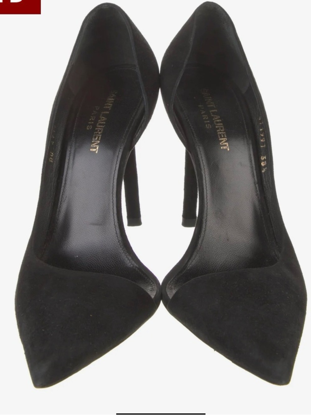 Saint Lauren Suede D’Orsay Pumps black